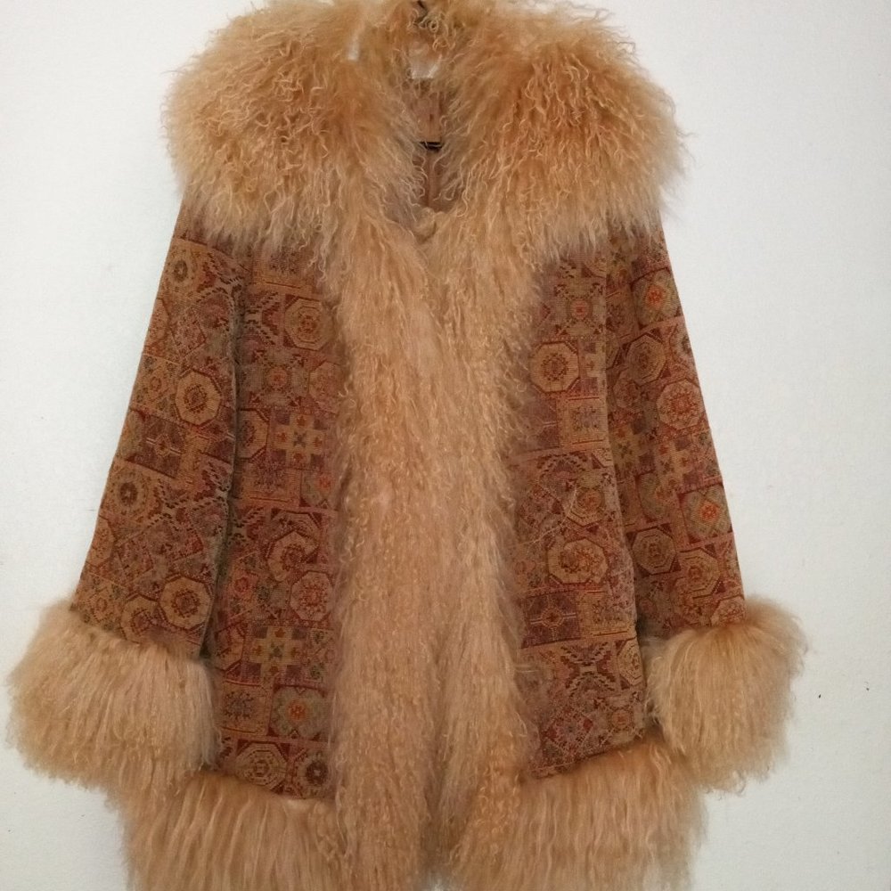 One madison genuine Mongolian lamb jacket
